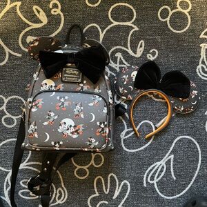 Vampire Mickey and Witch Minnie Loungefly with Matching Ears